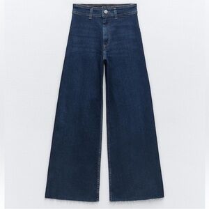 Zara Marine High Rise Straight Wide Leg Jeans Size 2